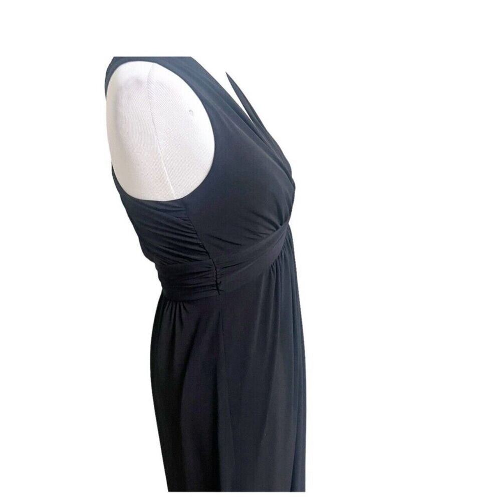 White House Black Market Black Cocktail Party Maxi Dress Size 4 Cross Back - Picture 7 of 12